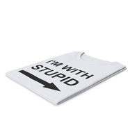 Female Crew Neck Folded White Im With Stupid PNG & PSD Images