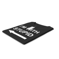 Female Crew Neck Folded With Tag Black Im With Stupid PNG & PSD Images