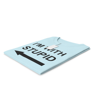 Female Crew Neck Folded With Tag Blue Im With Stupid PNG & PSD Images