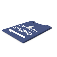 Female Crew Neck Folded With Tag Dark Blue Im With Stupid PNG & PSD Images