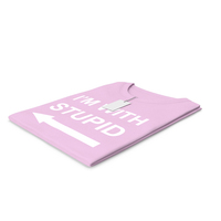 Female Crew Neck Folded With Tag Pink Im With Stupid PNG & PSD Images