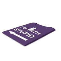 Female Crew Neck Folded With Tag Purple Im With Stupid PNG & PSD Images