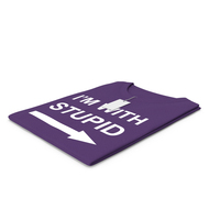 Female Crew Neck Folded With Tag Purple Im With Stupid PNG & PSD Images