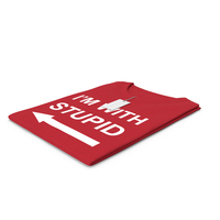 Female Crew Neck Folded With Tag Red Im With Stupid PNG & PSD Images
