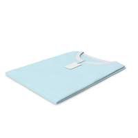 Female Crew Neck Folded With Tag White and Blue PNG & PSD Images