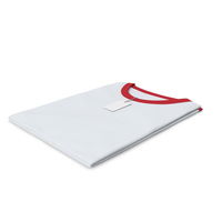 Female Crew Neck Folded With Tag White and Red PNG & PSD Images
