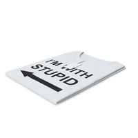 Female Crew Neck Folded With Tag White Im With Stupid PNG & PSD Images