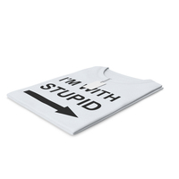 Female Crew Neck Folded With Tag White Im With Stupid PNG & PSD Images