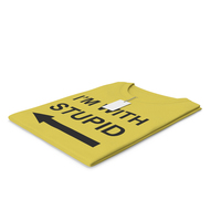 Female Crew Neck Folded With Tag Yellow Im With Stupid PNG & PSD Images