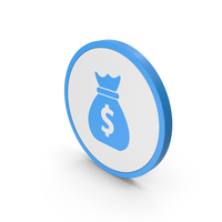 Icon Money Bag Blue PNG & PSD Images