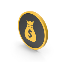 Icon Money Bag Yellow PNG & PSD Images
