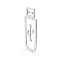 Symbol USB Flash White PNG & PSD Images