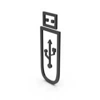 Symbol USB Flash Black PNG & PSD Images
