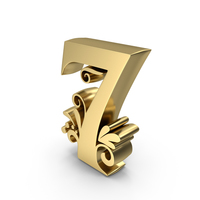 Golden Candle Number 7 PNG & PSD Images