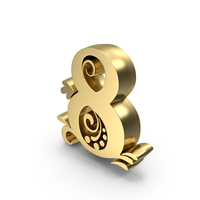Golden Candle Number 8 PNG & PSD Images