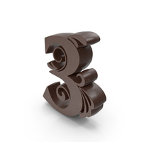 Chocolate Candle Number 3 PNG & PSD Images