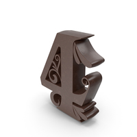 Chocolate Candle Number 4 PNG & PSD Images