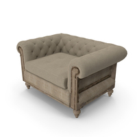 Deconstructed Chesterfield Upholstered Chair PNG & PSD Images