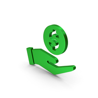 Money In Hand Green Metallic PNG & PSD Images