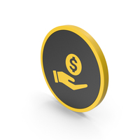 Yellow Icon Money In Hand PNG & PSD Images