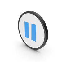 Icon Pause Button Blue PNG & PSD Images