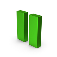 Pause Button Green Metallic PNG & PSD Images