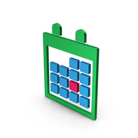 Calendar Green Blue Metallic PNG & PSD Images