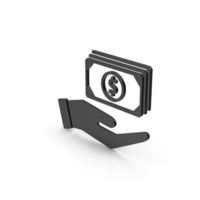 Symbol Banknotes In Hand Black PNG & PSD Images