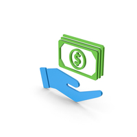 Symbol Banknotes In Hand Blue Green PNG & PSD Images