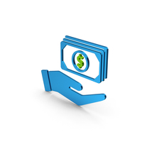 Banknotes In Hand Blue Green Metallic PNG & PSD Images