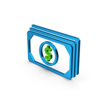 Symbol Banknotes Blue Metallic PNG & PSD Images
