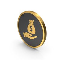 Gold Icon Money Bag In Hand PNG & PSD Images