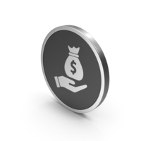 Silver Icon Money Bag In Hand PNG & PSD Images