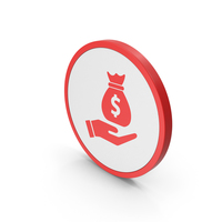 Icon Money Bag In Hand Red PNG & PSD Images