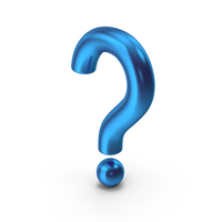 Question Mark Blue Metallic PNG & PSD Images