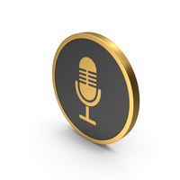 Gold Icon Microphone PNG & PSD Images