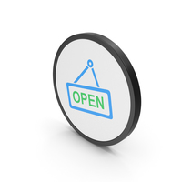 Icon Open Blue Green PNG & PSD Images