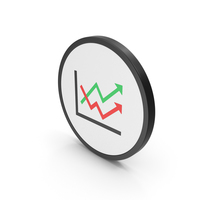 Icon Graph Chart Arrows Colored PNG & PSD Images