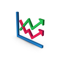 Graph Chart Arrows Colored Metallic PNG & PSD Images