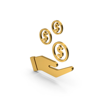 Symbol Dollar In Hand Gold PNG & PSD Images