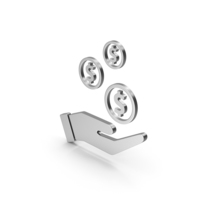 Symbol Dollar In Hand Silver PNG & PSD Images