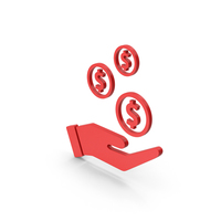 Symbol Dollar In Hand Red PNG & PSD Images