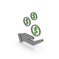 Symbol Dollar In Hand Gray PNG & PSD Images