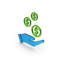 Dollar In Hand Metallic PNG & PSD Images