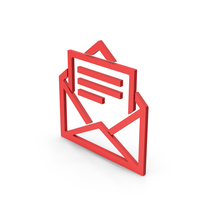 Symbol Letter With Paper Red PNG & PSD Images