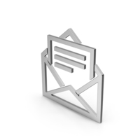 Symbol Letter With Paper Silver PNG & PSD Images