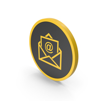 Icon Email Envelope Yellow PNG & PSD Images