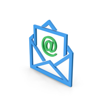 Symbol Email Envelope Blue Green PNG & PSD Images