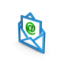 Email Envelope Blue Green Metallic PNG & PSD Images