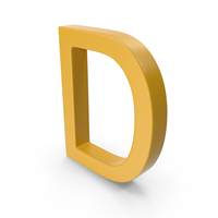 Letter D Yellow PNG & PSD Images